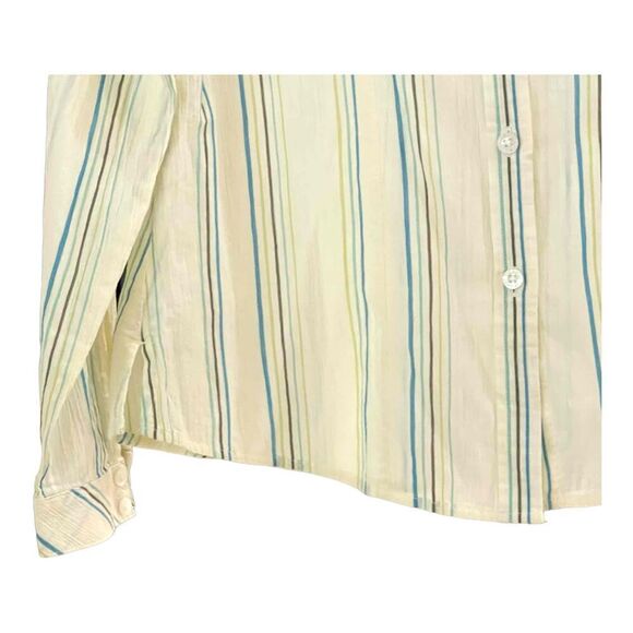 Patagonia Women’s Striped Button Down – Cream/Blue, Size 8, Pre-Loved - Picture 5 of 6